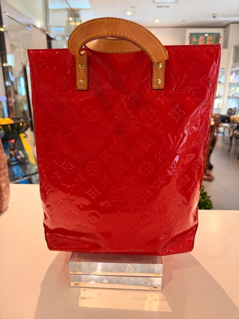 Authentic Louis Vuitton Monogram Vernis Reade Tote – Rare Pomme d’Amour Red